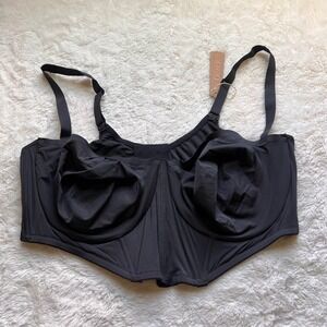 SKIMS Corset Bra Collection Balconette Bra Onyx Black CR-BRA-3240 Size 46D NWT